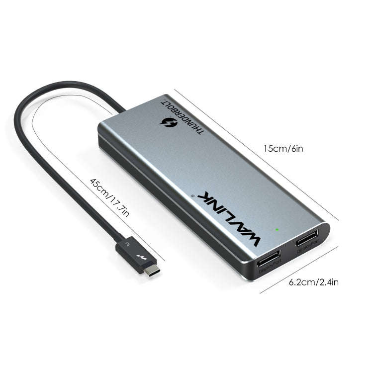 WAVLINK WL-UTD05 Multi-Function 4-in-1 Extender Type-C to DP Thunderbolt 3 Connector 4K Transfer,...