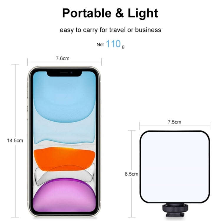 VLOGLITE W64RGB Dimmable RGB LED Pocket Fill Light 20 Modes Live Broadcast Video Light, W64RGB