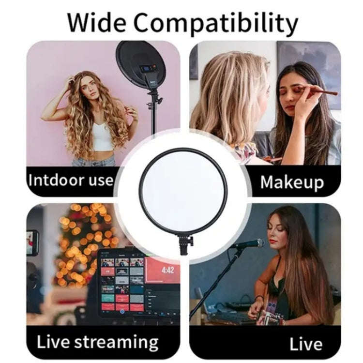 JMARY FM-15RS 40W Adjustable 15-inch Portrait Light Studio LED Round Fill Light, US Plug, EU Plug