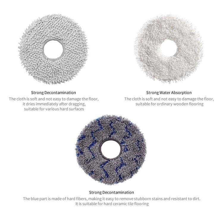 JUNSUNMAY 4pcs Washable Mop Pads Replacement for ECOVACS DEEBOT X1 Turbo / X2 Omni / T20 Pro