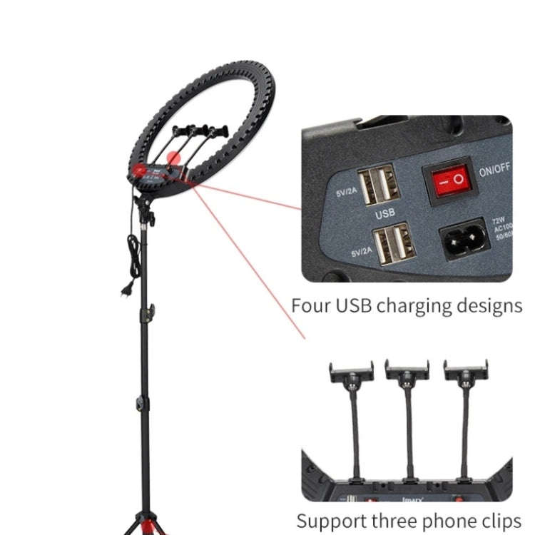 JMARY FM-21R With Remote Control Phone Clip 21-inch Dimmable LED Ring Light, US Plug, EU Plug