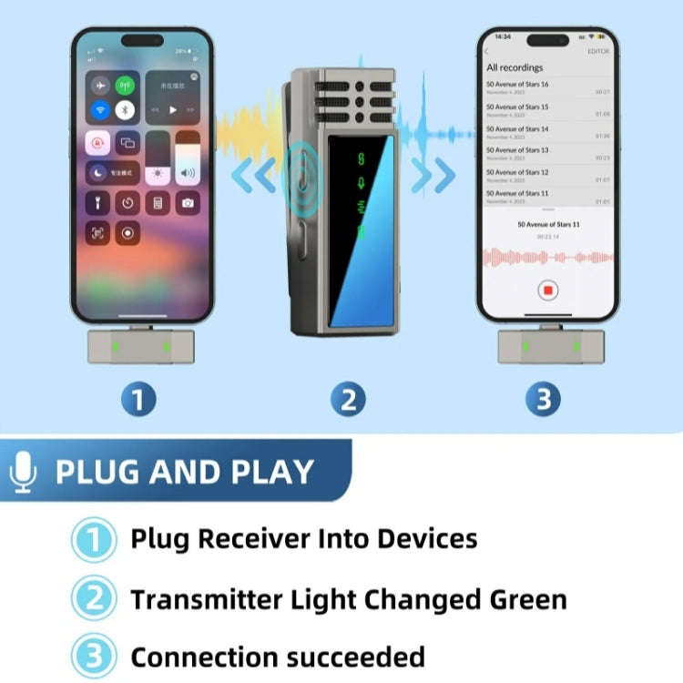 JMARY MW-15 For iPhone / iPad 2.4G Lavalier Wireless Microphone, MW-15 8 Pin Port