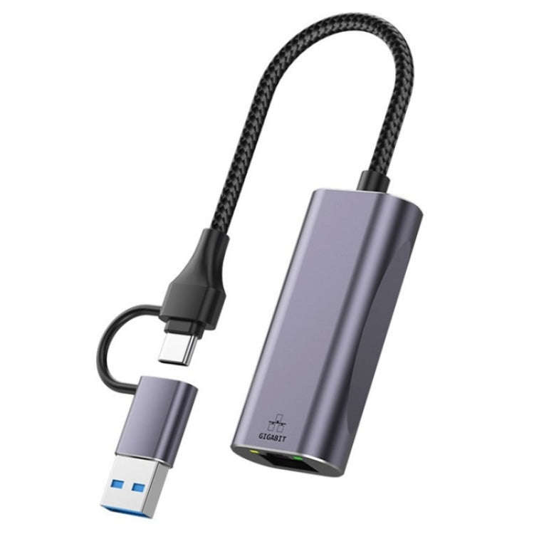T30B USB / Type-C to Gigabit Hub Adapter for Laptop Tablet PC Phones Docking Station, T30B