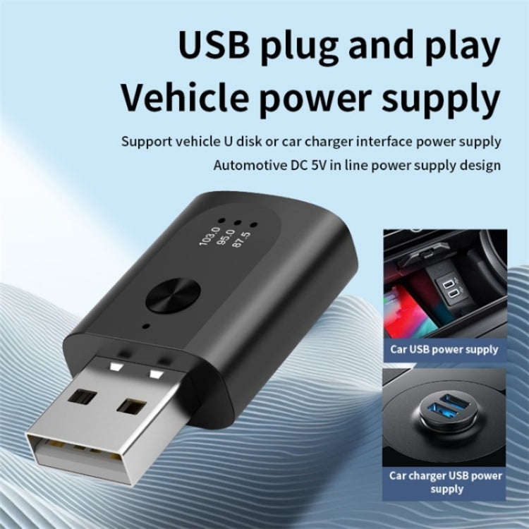 M08 USB Bluetooth 5.3 Adapter Hands-Free Call Car Wireless Audio Receiver, M08
