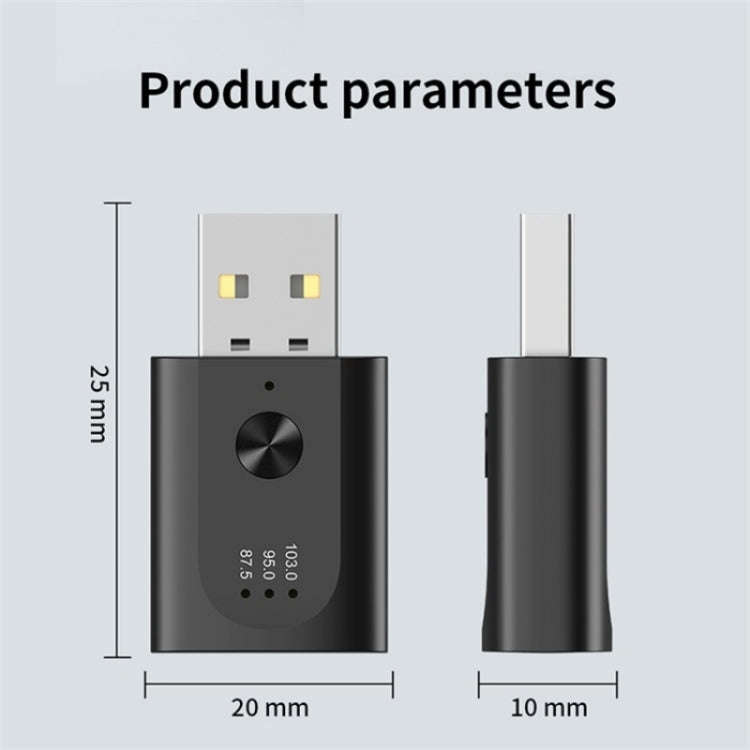 M08 USB Bluetooth 5.3 Adapter Hands-Free Call Car Wireless Audio Receiver, M08