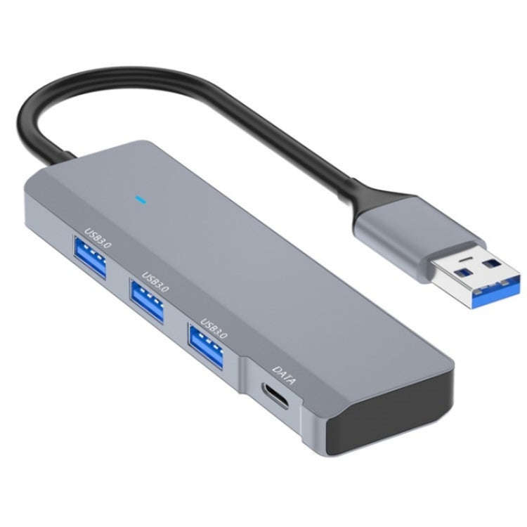 ADS-309A  Aluminum Alloy USB to 3  x USB 3.0 + Type-C Data Port Expansion Hub Adapter, ADS-309A