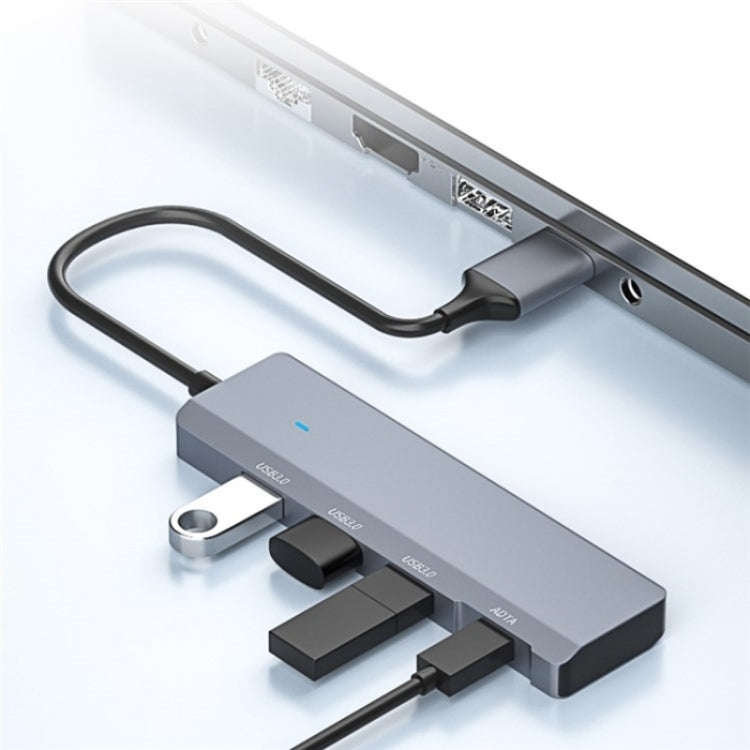 ADS-309A  Aluminum Alloy USB to 3  x USB 3.0 + Type-C Data Port Expansion Hub Adapter, ADS-309A