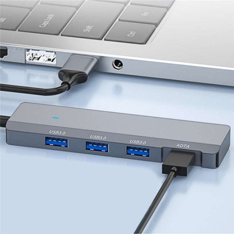 ADS-309A  Aluminum Alloy USB to 3  x USB 3.0 + Type-C Data Port Expansion Hub Adapter, ADS-309A