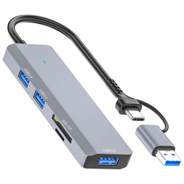 ADS-310D 2-in-1 Type-C + USB to 3 x USB 3.0 + SD / TF Card Slots Multi-Port Hub, ADS-310D