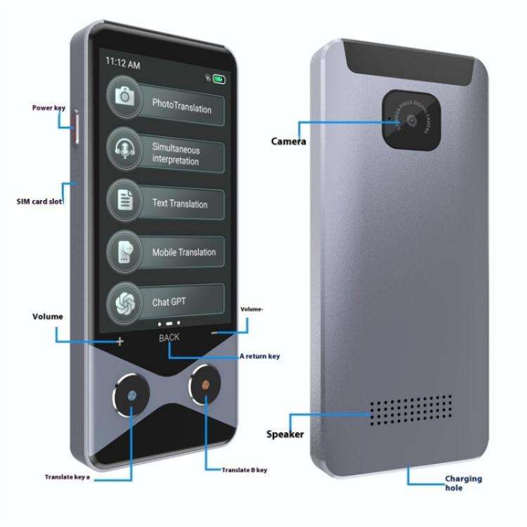 V9000 Support 137 Languages AI Smart Translator 4G WiFi Offline Photo Translation Device