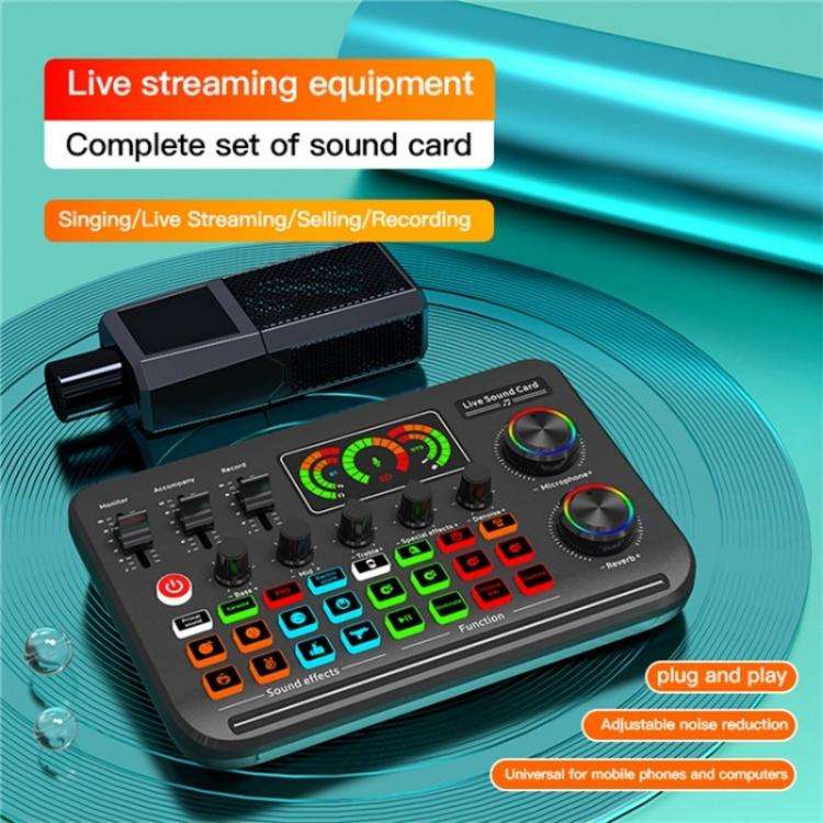 F996 Max Live Streaming / Gaming / Singing Audio Mixer USB Microphone Sound Card, F996 Max