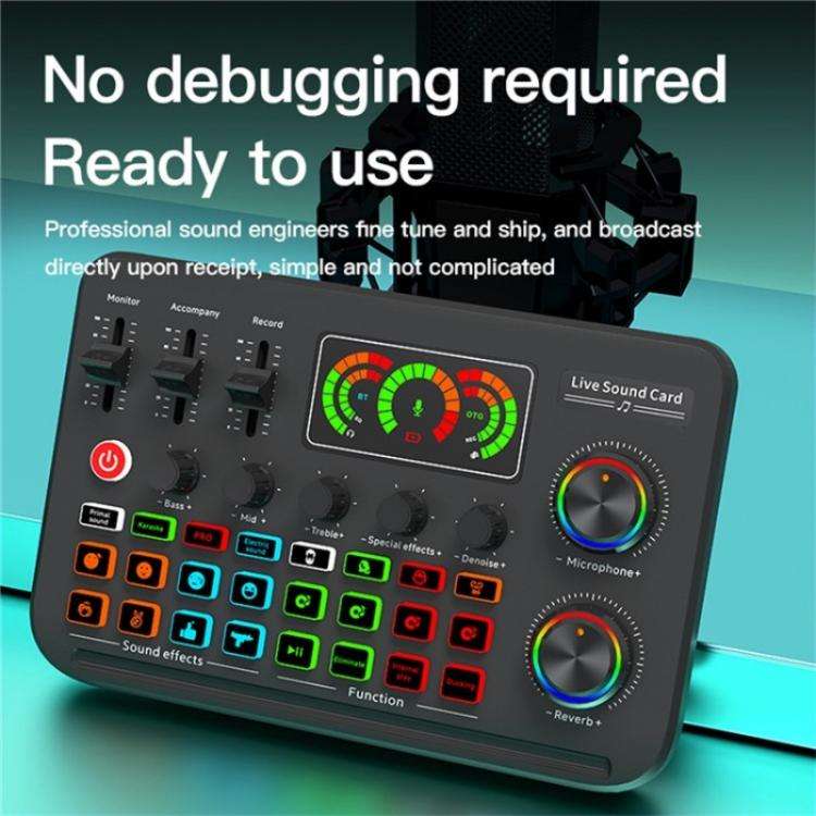 F996 Max Live Streaming / Gaming / Singing Audio Mixer USB Microphone Sound Card, F996 Max