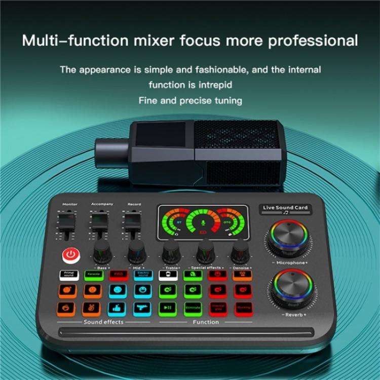 F996 Max Live Streaming / Gaming / Singing Audio Mixer USB Microphone Sound Card, F996 Max