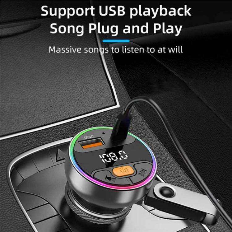 C9S QC3.0 PD 30W Charger FM Transmitter Multifunctional Bluetooth Car MP3 Player, C9S