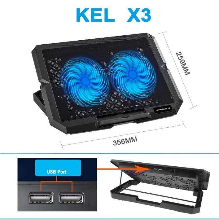 X3 Dual 14cm Fans USB Powered Height Adjustable Laptop Cooling Pad, X3