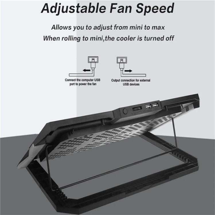 S601 RGB Light Notebook Cooler Adjustable Height Gaming Laptop Cooling Pad, S601