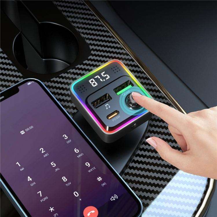 C71 3-in-1 PD 30W Cigarette Lighter Charger Adapter FM Transmitter Bluetooth Car Charger, C71