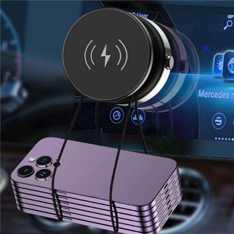 X9C Wireless Charging Navigation Stand Car Magnetic Suction Vacuum Phone Holder, X9C (Black), X9C...