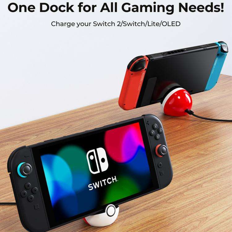 For Nintendo Switch 2 Dock/Switch/Switch OLED/Switch Lite Game Console Type-C Port Charging Dock,...