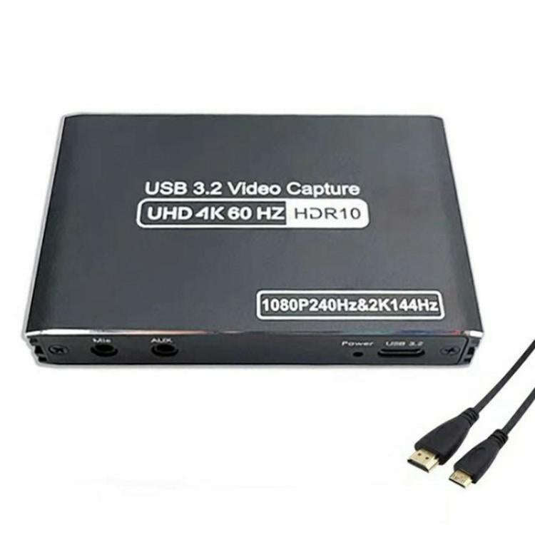 C10 With Mic Input / Audio Output 4K HDMI Video Capture Card Live Streaming USB 3.1 Adapter, C10