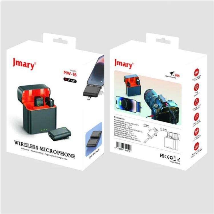 JMARY MW16 3.5mm, Type-C, 8 Pin 3 in 1 2.4G Lavalier Wireless Microphone, MW16 3.5mm+Type-C+8 Pin...