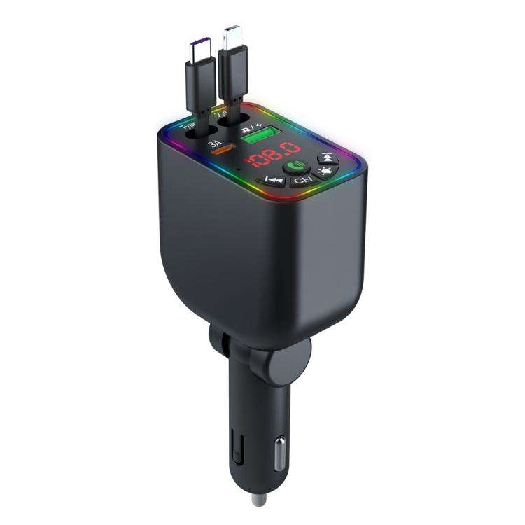 L5 Car Bluetooth-Compatible MP3 Player Hands Free Calling FM Transmitter Fast Charger, L5