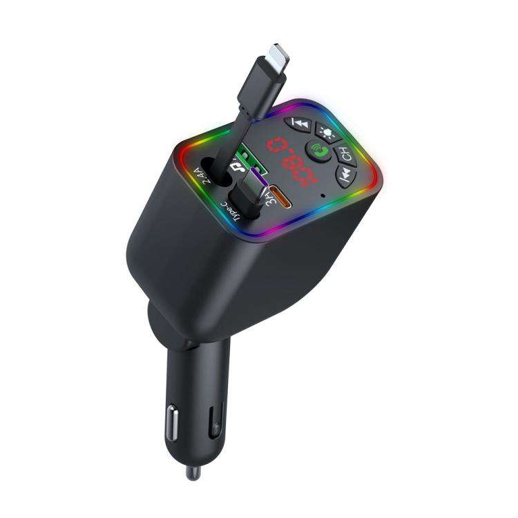 L5 Car Bluetooth-Compatible MP3 Player Hands Free Calling FM Transmitter Fast Charger, L5