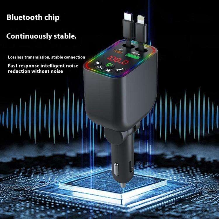 L5 Car Bluetooth-Compatible MP3 Player Hands Free Calling FM Transmitter Fast Charger, L5