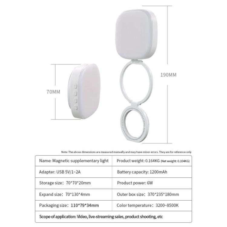 AL80 Portable 360 Degree Rotatable Magnetic Selfie Fill Light LED Fill Lamp, AL80