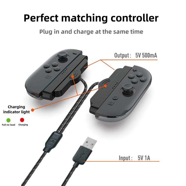 Left and Right Handles Dual Charging Cable, For Nintendo Switch 2