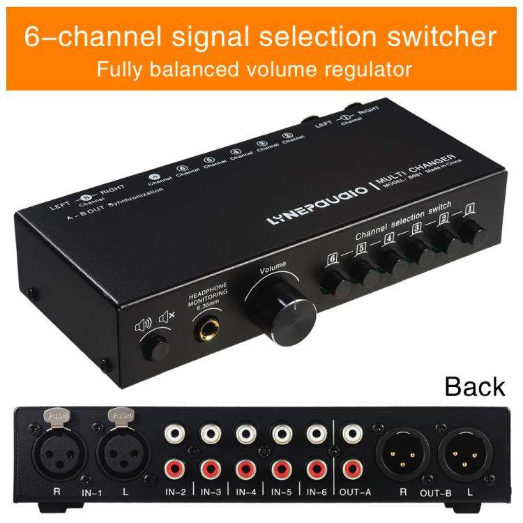 B081 6 Input 3 Outupt Audio Signal Selector Switcher Multi-channel Switcher, Fully Balanced Passi...
