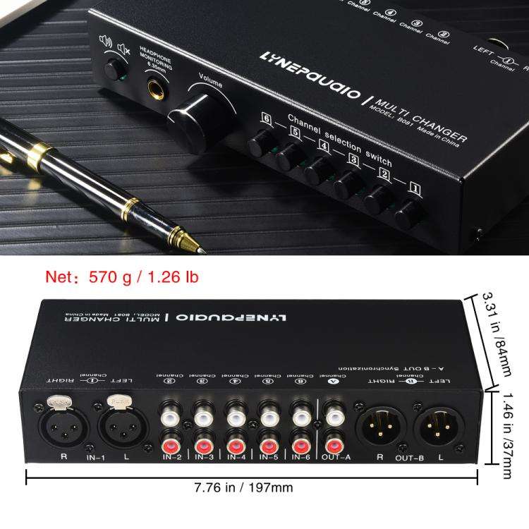 B081 6 Input 3 Outupt Audio Signal Selector Switcher Multi-channel Switcher, Fully Balanced Passi...