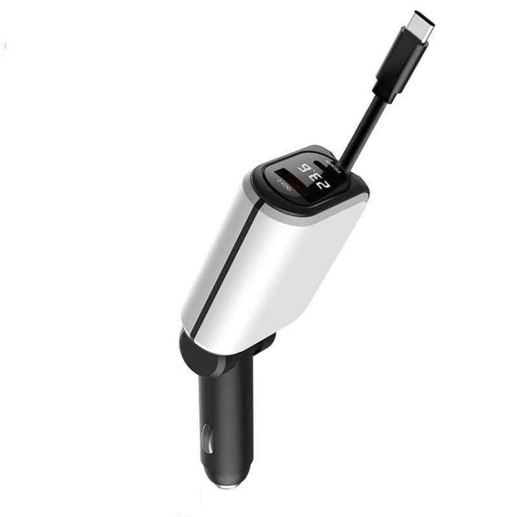 A25 QC3.0 / PD36W Fast Car Phone Charger with Cable, A25 (White), A25 (Black), A25 (Grey)