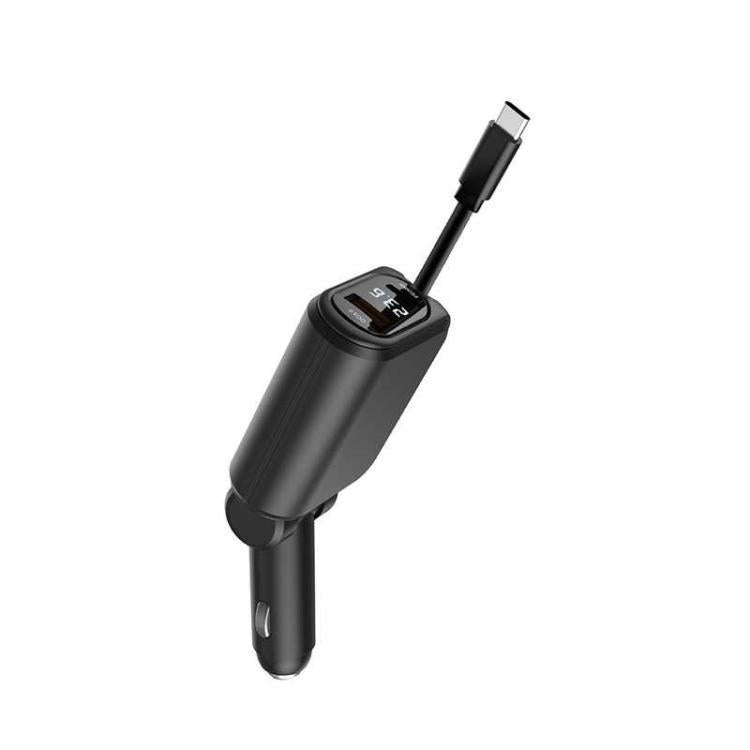 A25 QC3.0 / PD36W Fast Car Phone Charger with Cable, A25 (White), A25 (Black), A25 (Grey)