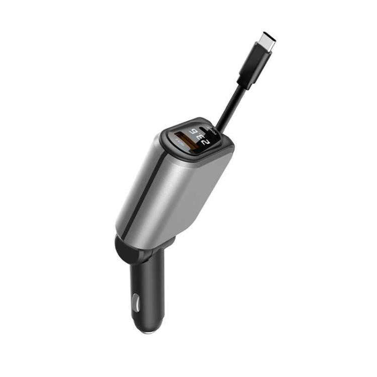 A25 QC3.0 / PD36W Fast Car Phone Charger with Cable, A25 (White), A25 (Black), A25 (Grey)