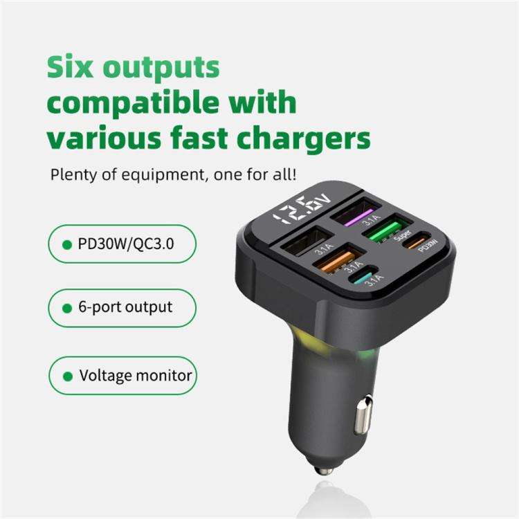 K35 USB Ports Car 3.1A QC3.0 Fast Charging Adapter Cigarette Lighter Charger, K35