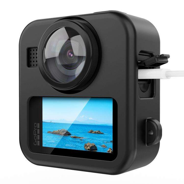 Body Silicone Protective Shell with Dual Lens Caps Cover & Strap & Battery Side Cover, For GoPro ...