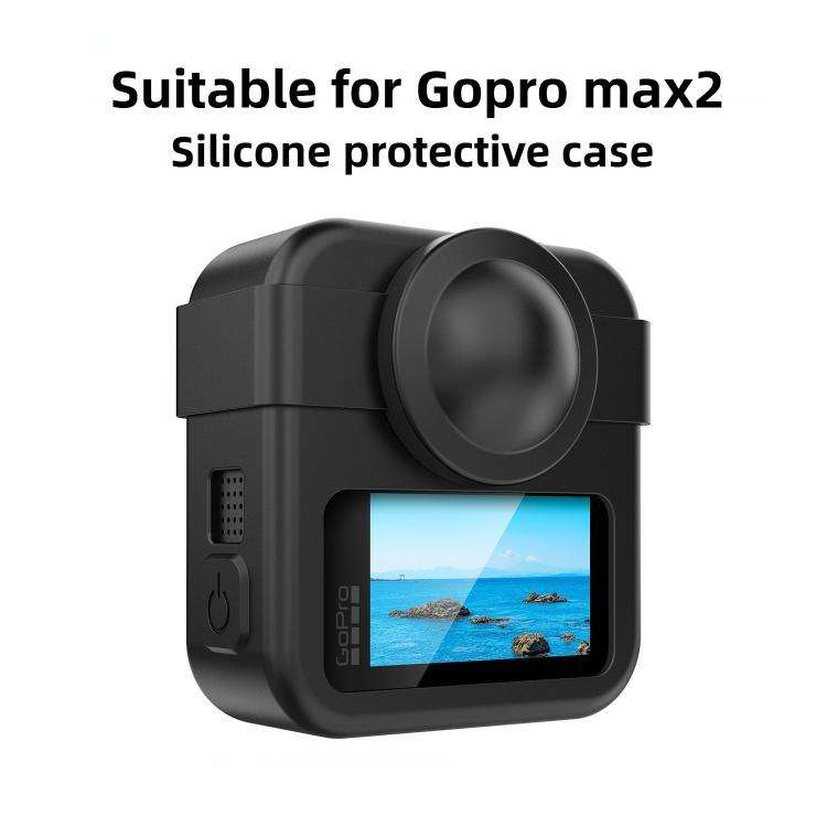 Body Silicone Protective Shell with Dual Lens Caps Cover & Strap & Battery Side Cover, For GoPro ...