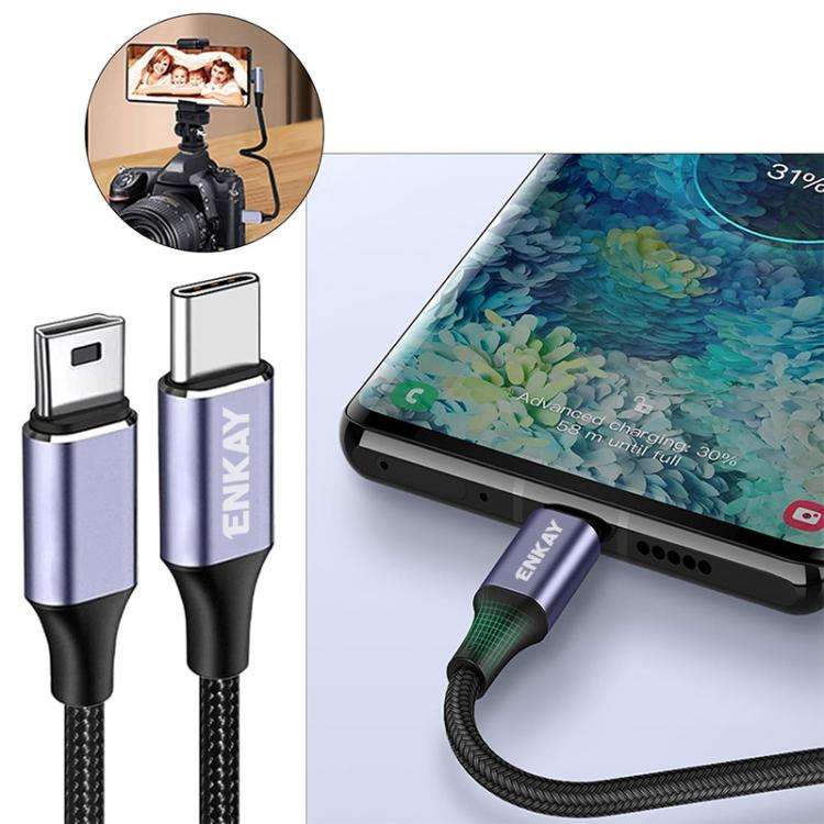 ENKAY USB-C / Type-C to Mini USB 2.0 Charging Cord Data Cable For Digital Cameras / MP3 Players, ...