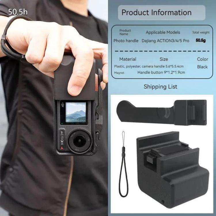 Magnetic Quick-Release Base Mount Grip, For DJI Osmo Action 5 Pro / 4 / 3