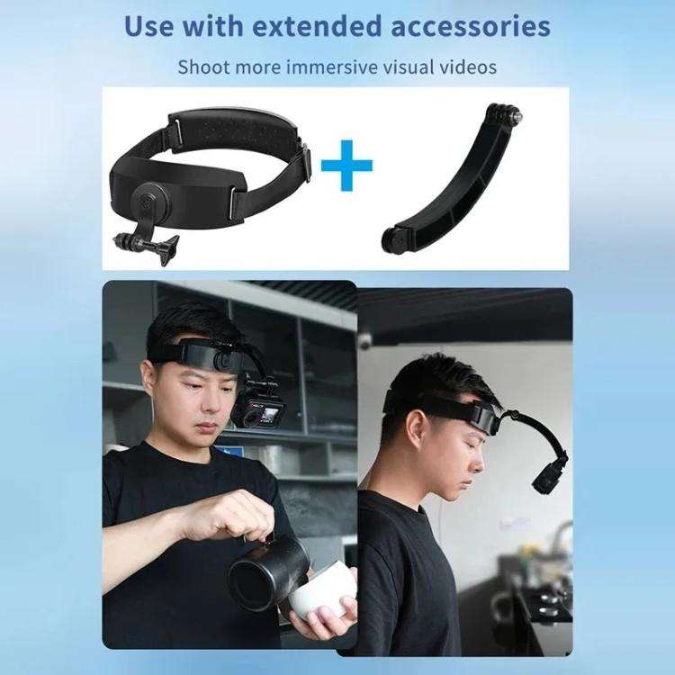 For DJI Action 5 Pro / 4 / 3 Hands-Free Driving Recorder & Sports Camera Mount Head Strap, Headba...