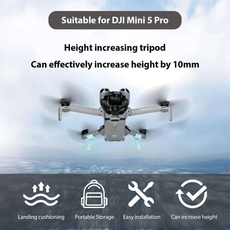 Foldable Non-Detachable Landing Gear Extender, For DJI Mini 5 Pro