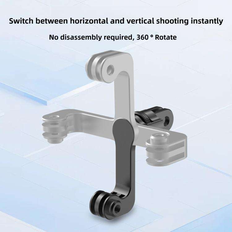 Centre Mounted Vertical Horizontal 360 Rotation Mount Adapter with Long Screw, For GoPro Action C...
