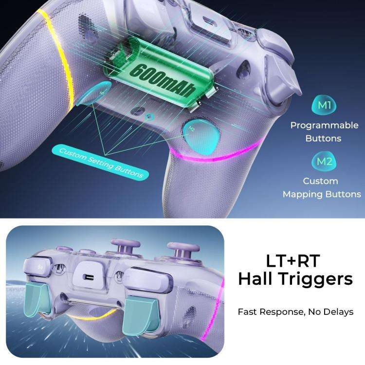 Dual Hall Effect Joystick Game Controllers, For Switch 2 / PC / ipad / Tesla Model 3/Y/S/X