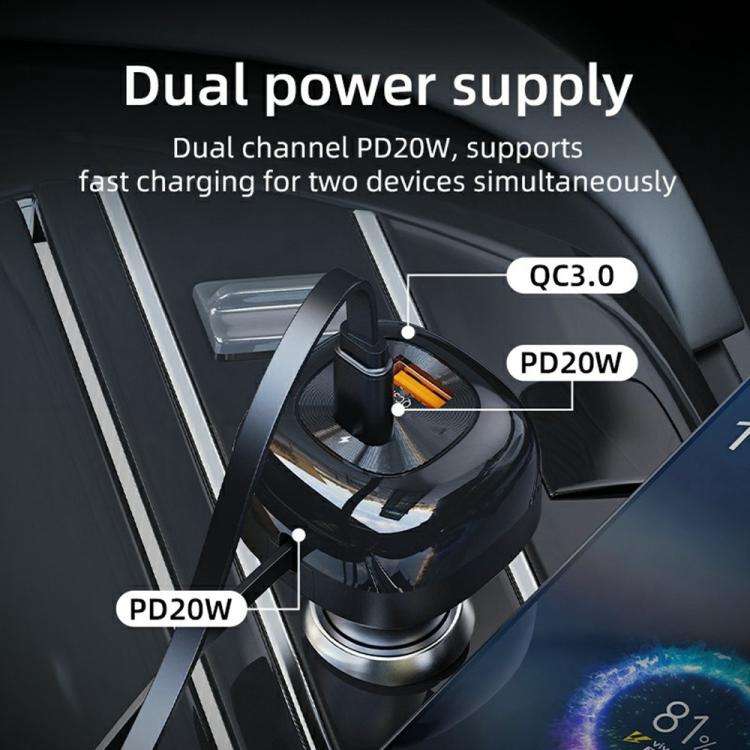 K10 Multi Port Fast Charging Cigarette Lighter PD 20W QC3.0 Dual Output Car Charger