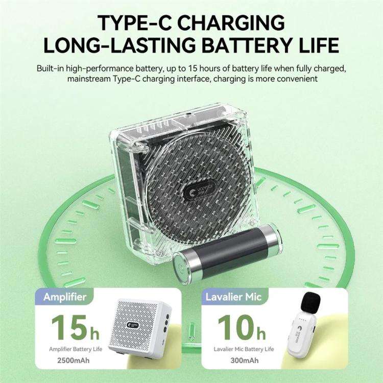 YANMAI K5 Teaching / Training 2.4G Wireless Bluetooth Voice Amplifier Lapel Microphone