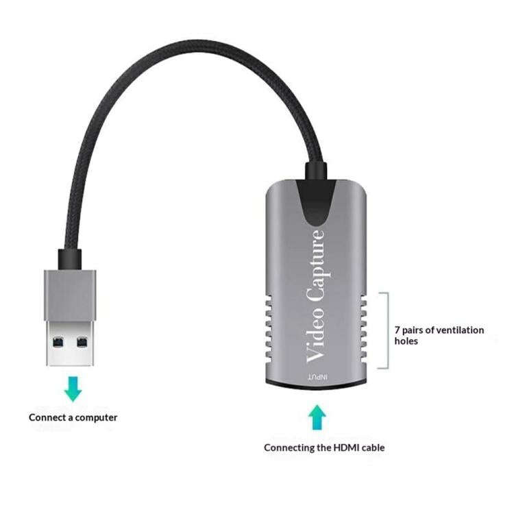 HU-04 USB 2.0 Video Capture Card 4K Input 1080P Output Converter, HU-04