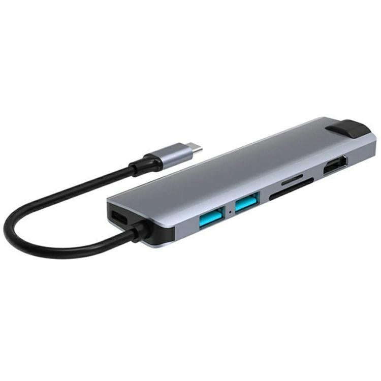 HC-75LC 4K HD PD100W Charging Gigabit Ethernet 7 in 1 USB-C Hub with USB 3.0 SD / TF Card Reader,...