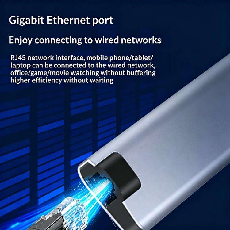 HC-75LC 4K HD PD100W Charging Gigabit Ethernet 7 in 1 USB-C Hub with USB 3.0 SD / TF Card Reader,...