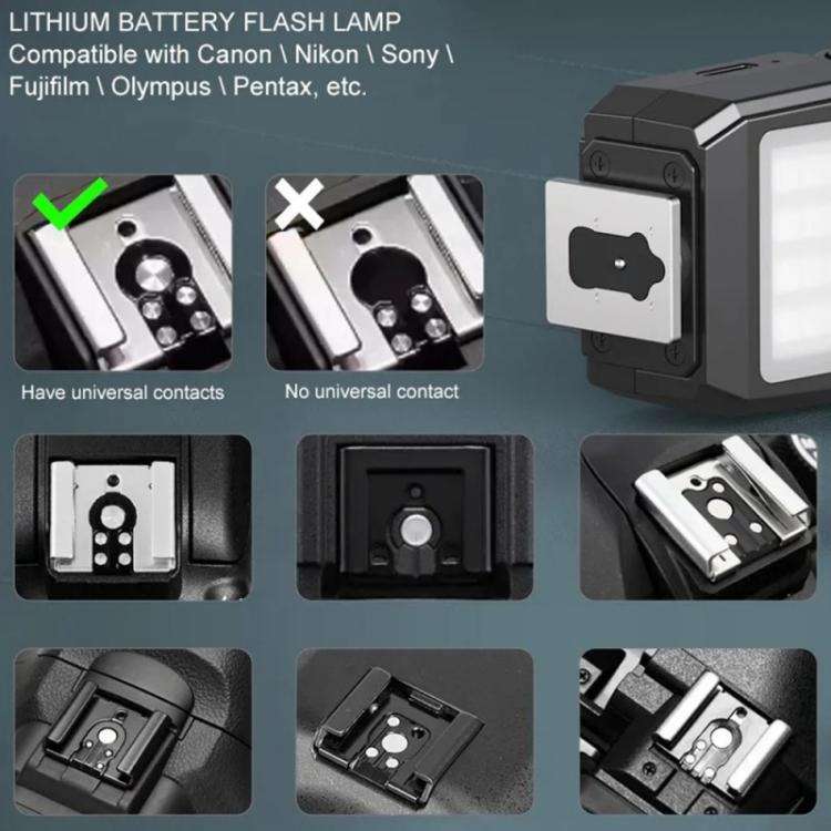 JMARY FM-06R For Camera Mini Flash Fill Light Hot Shoe Mount 300mAh Rechargeable LED Light